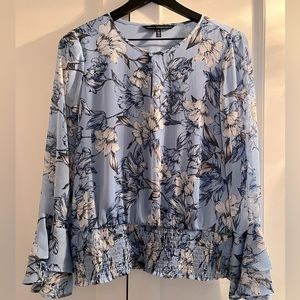 WHBM Floral Tiered Sleeve Top, size M